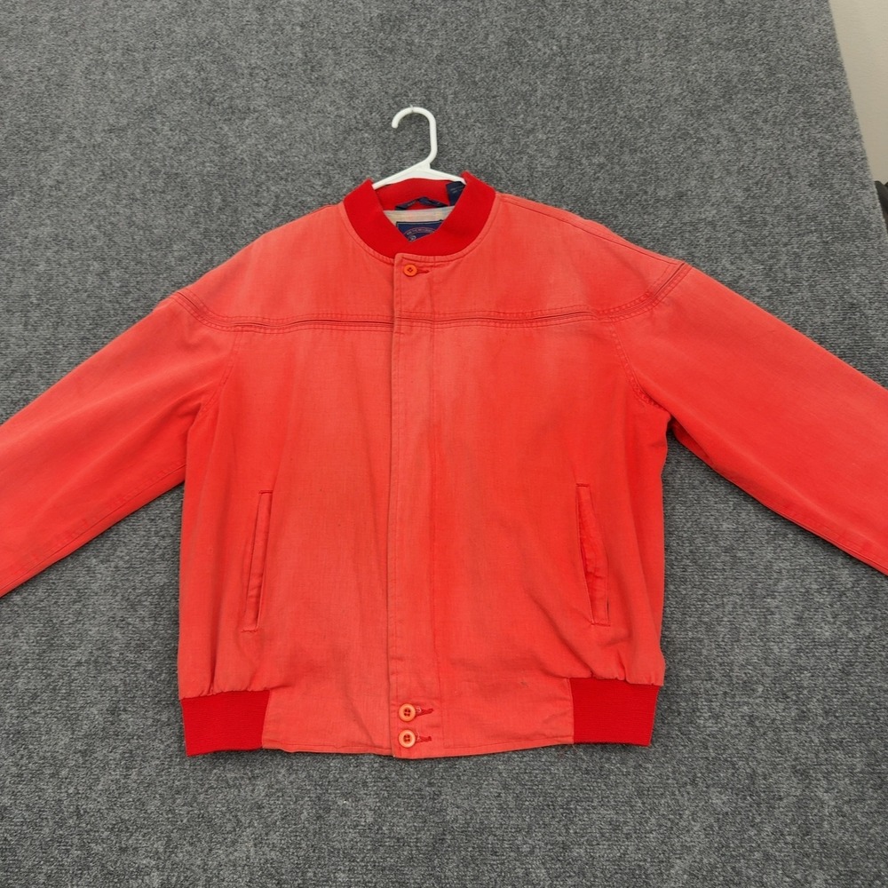 Vintage Pacific Club Jacket Mens M Red Cotton Bomber Harrington Casual Style